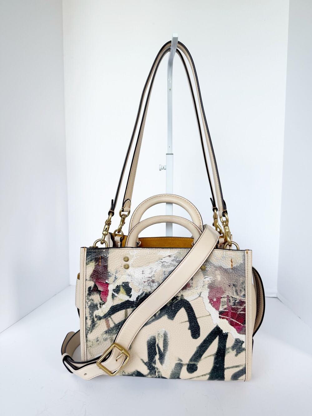 Coach X Mint + Serf Rogue 25 Graffiti Cream Multi Bag Pebbled Leather
